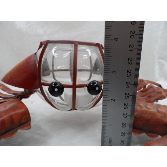 Metal Dungeness Crab Tea Light Holder W/ Glass Candle Chamber Nautical Décor - Picture 9 of 10